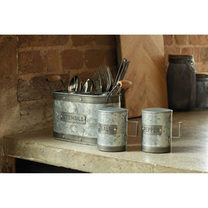 KitchenCraft Industrial Kitchen Galvanised Utensil Holder