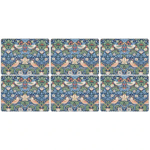 Spode, William Morris & Co Strawberry Thief Set of Blue PLacemats