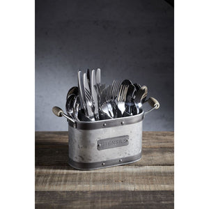 KitchenCraft Industrial Kitchen Galvanised Utensil Holder