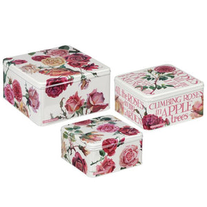 Emma Bridgewater Rose & Pink Toast Set 3 Square Cake tins