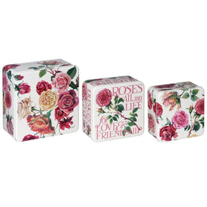 Emma Bridgewater Rose & Pink Toast Set 3 Square Cake tins