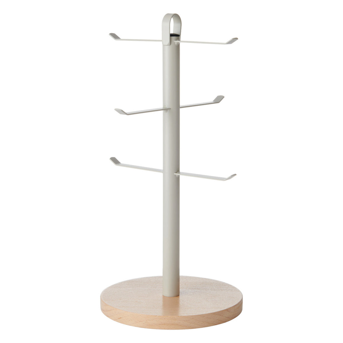 KitchenCraft Idilica Beech Wood & Galvanised Steel Mug Tree