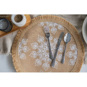 Creative Tops White Leaf Hessian Placemats