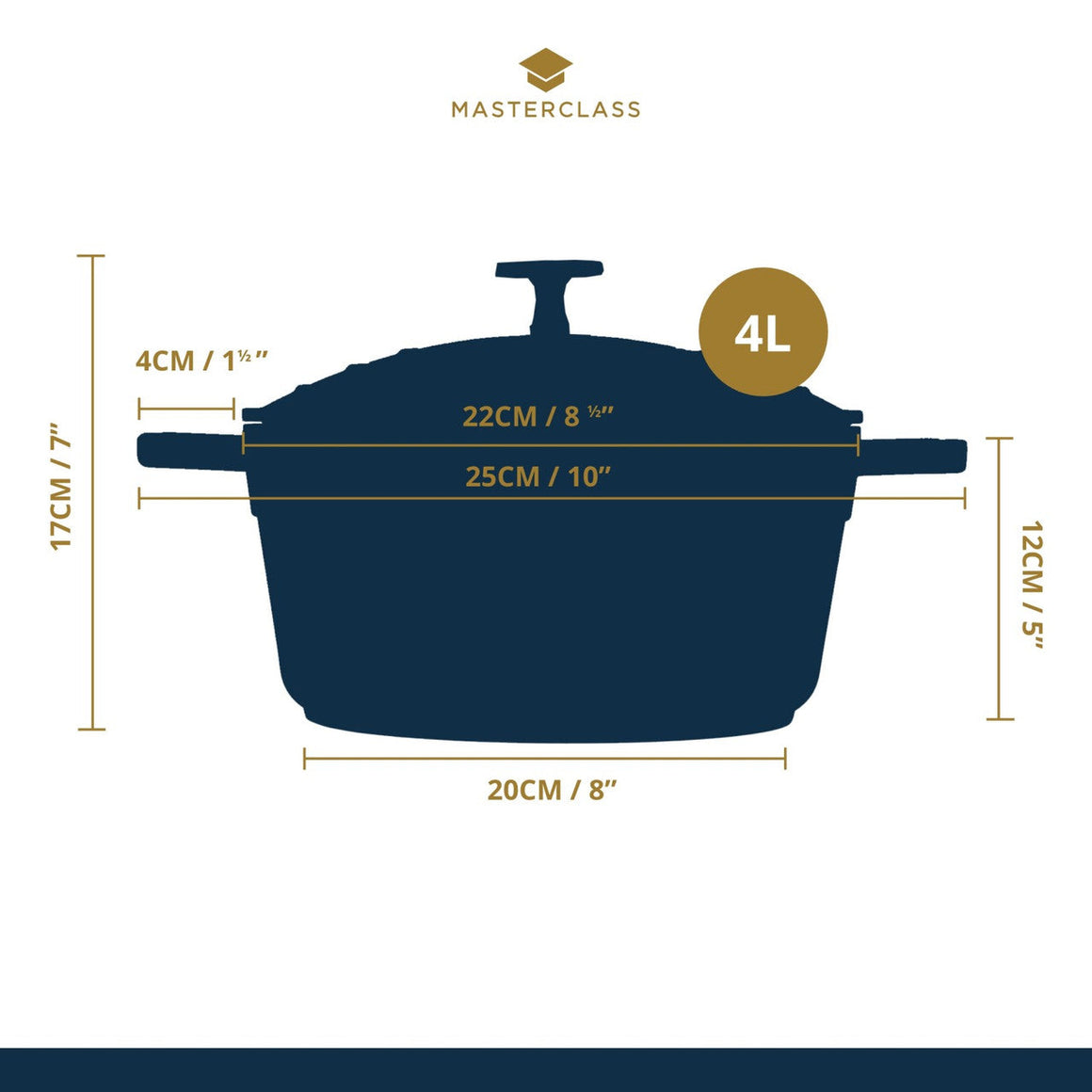 MasterClass Cast Aluminium Lavender Casserole - All Sizes