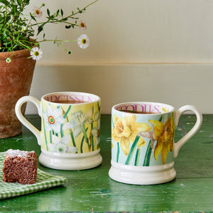 Emma Bridgewater Daffodils & Narcissus Set of 2 Half Pint Mugs