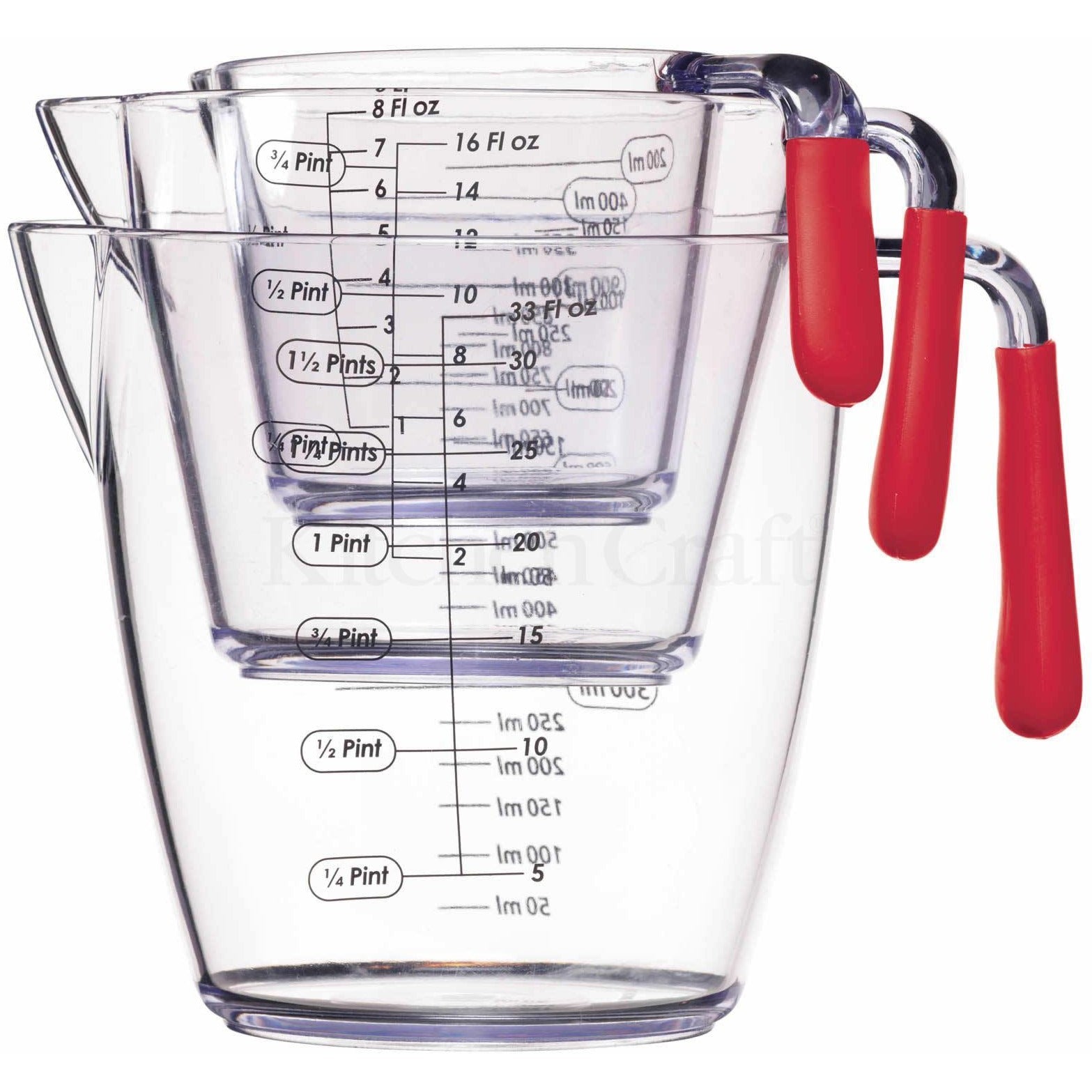 Kitchen Craft Glass Measuring Cup - ml, Grams, Cups, Shots, fl oz,  Tablespoon